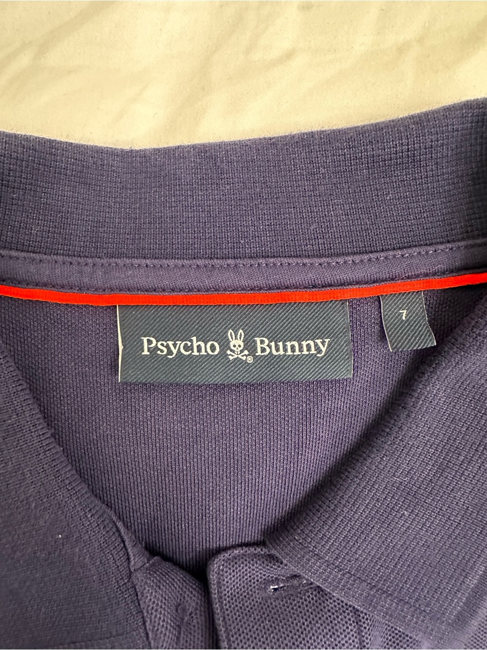 Psycho Bunny Men’s Pique Polo Size 7 XL Navy Tonal PB Monogram Logo